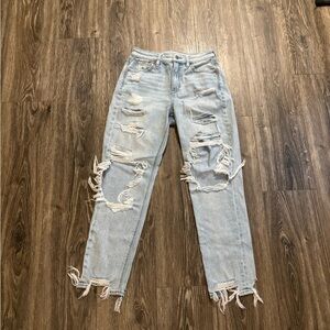 Distressed Light Blue Jeans
American Eagle Mom Jean